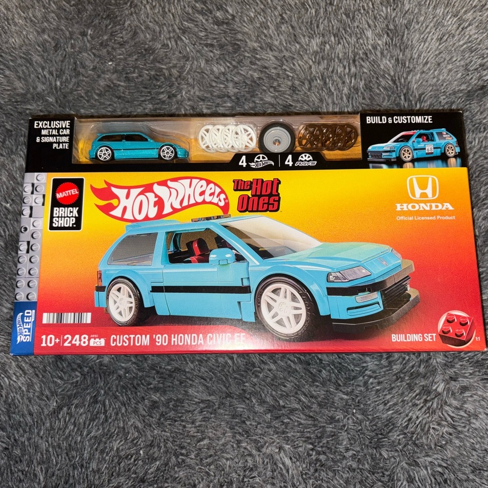 Mattel Brick Shop Custom '90 Honda Civic EF Building Set - Blue